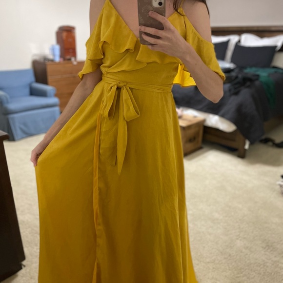 Lulus mustard yellow formal gown “moriah” - Picture 4 of 6